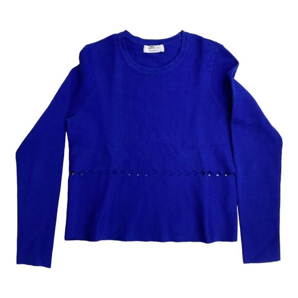 Bailey 44 Cobalt Blue Queen of Scots Cutout Sweater Size L - Picture 4 of 8